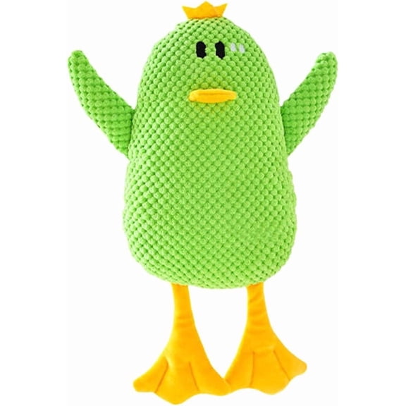 Interactive Calming Duck Dog Toy - Plush Squeaky Pillow with Crinkle Sound for Puppy Teething, Stress & Anxiety Relief, Indoor Play for Small & Medium Dogs