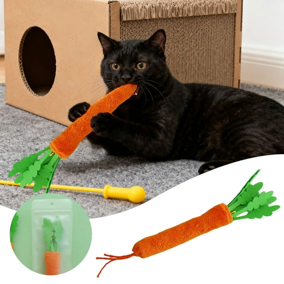 Interactive Carrot Toy for Cats with Chew Stick Soothes and Entertains Your Feline Friend Vegetable Grinding Design