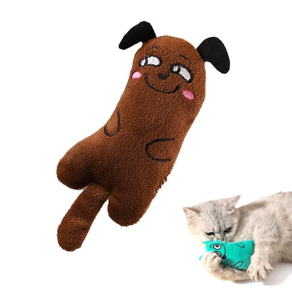 Interactive Cartoon Catnip Toy Doll for Cats, Plush Grinding Teeth Cleaning Toy, Fun Interactive Play, Pet Supplies