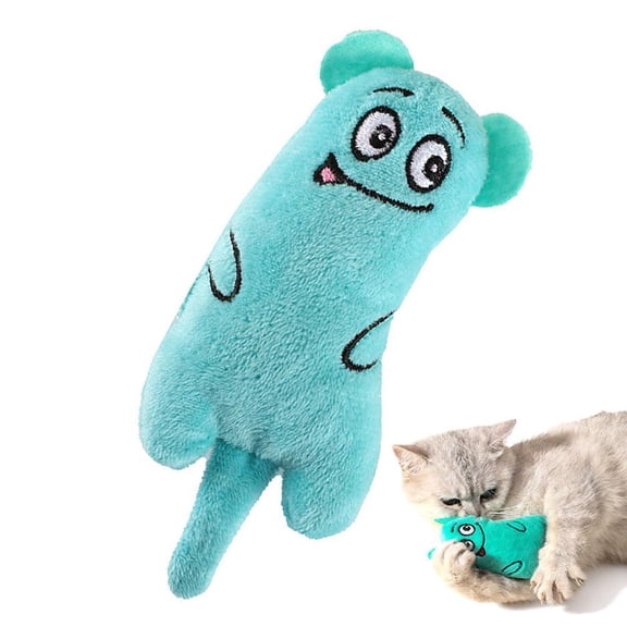 Interactive Cartoon Cat Toy Doll - Plush Grinding Teeth Cleaning Interactive Toy with Catnip for Cats, Fun Play & Stress Relief