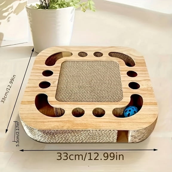 Interactive Cat Ball Track Toy for Indoor Cats, Cat Scratching Board & Exercise Set for Bored Indoor Adult and Kitten Mental & Physical Stimulation, with Spare Ball to Prevent Loss