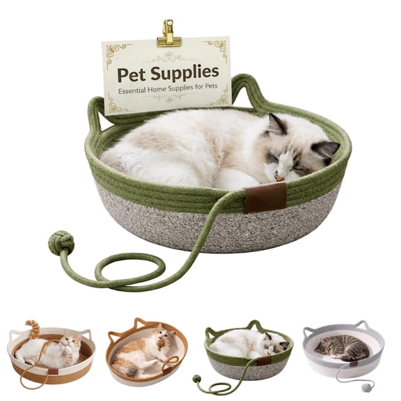 Stimulicat Instinct Basket for Cats, Foldable Handwoven Cat Basket, Scratchable Stimuli Cat Basket Nest