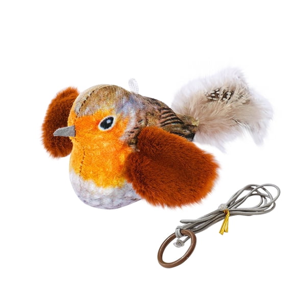 Interactive Cat Bird Toys Chirping Flying Simulation Electric Sparrow Shaking Flapping Bird Toy for Cats Kittens Exercise Playtime Battery Operated Pet Accessories, Gray