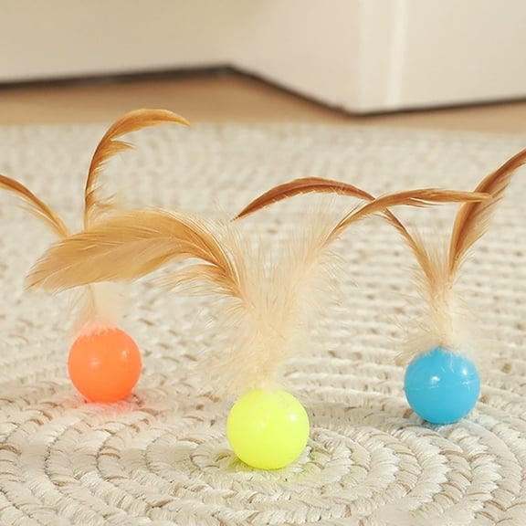 Interactive Cat Bouncy Toy Indoor Exercise Sensory Stimulation Springy Silicone Rolling Design for Jumping Pouncing Play, 2.5 cm, Brown