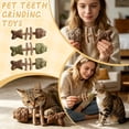 thumbnail image 1 of Interactive Cat Chew Toys for Boredom, Natural Silvervine Sticks Matatabi Mint Catnip Toy for Cat Teeth Grinding, Durable Kitten Dental Treats Cleaning Fish Bone 2pc, 1 of 6