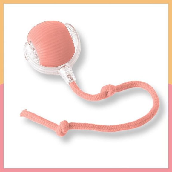 Interactive Cat & Dog Toys - USB Rechargeable Fast Rolling Ball with Bird Chirping & Light - Anti-Depression Pet Fun Gift - Red Color - 6.3x6.0x5.0cm