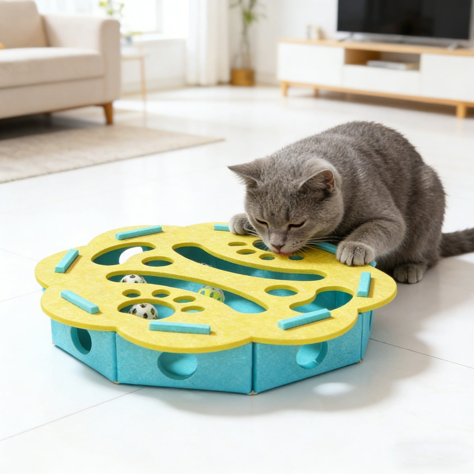 Interactive Cat Enrichment Maze Toy for Indoor Feline Mental ...
