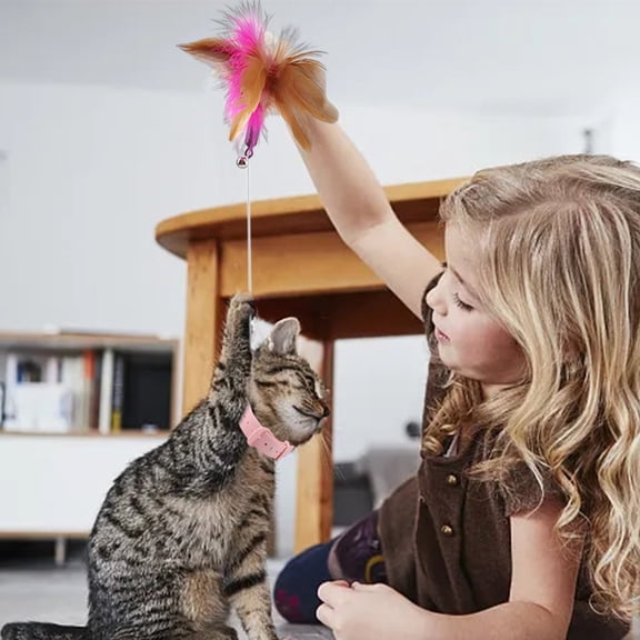 Interactive Cat Feather Toy for Indoor Play Stick for Cats with Multiple Ways to Enjoy