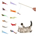thumbnail image 1 of Interactive Cat Feather Toy Refill with Bell, Plush Bird Attachment for Teaser Wand, Durable Indoor Kitten Hunting Exercise Accessory, Brown, 1 of 9