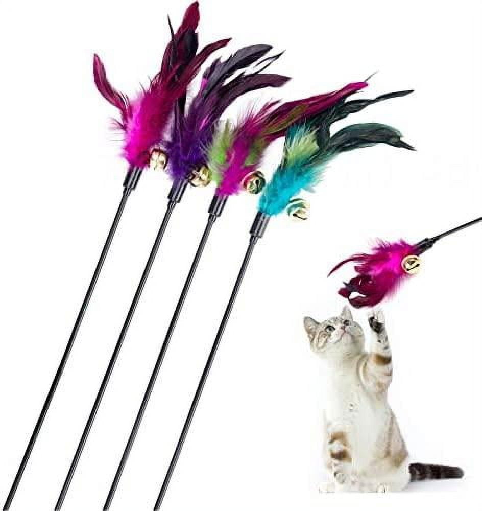 Yananmall Cat Toys Cat Hat Self-Play Toy Fish and Feather Teaser Toy  Interactive Cat Toy for Indoor Kitten Fishing Head Wearing Funny Cat  Stick（Pink : : Pet Supplies