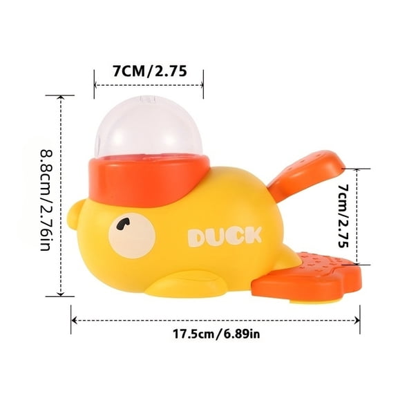 Interactive Cat Feeder Toy, Interactive Cat Toy - No Battery Needed, Manual Press Food Dispenser for All Cats, Duck Design