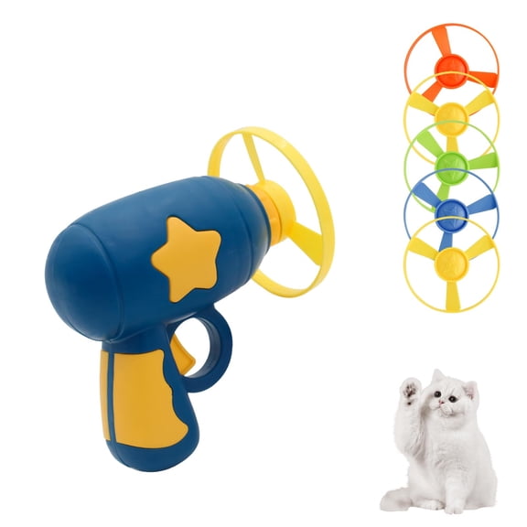 Interactive Cat Fetch Toy — Flying Disc Launcher | Colorful Flying Propellers for Indoor & Outdoor Exercise and Hunting Play