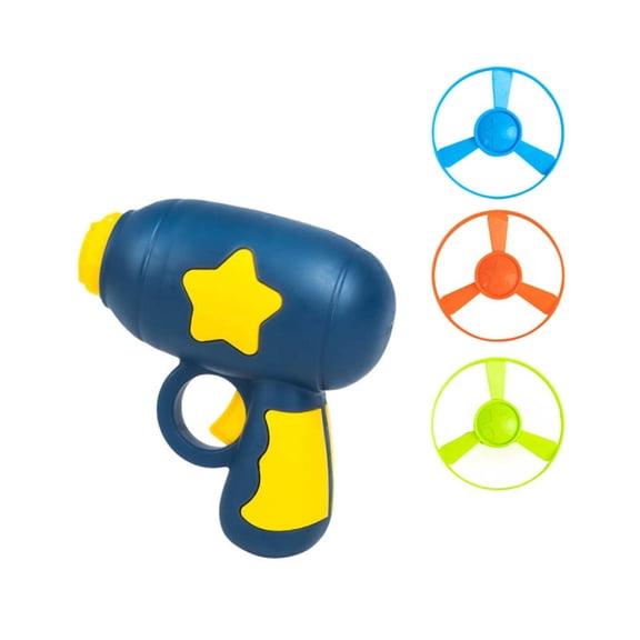 Interactive Cat Flying Saucer Catapult Toy, Hand‑Held ABS Flyer Launcher for Exercise Play, Stimulate Hunting Instinct, Set Includes 1 Launch Gun + 3 Non‑Light Flywheels