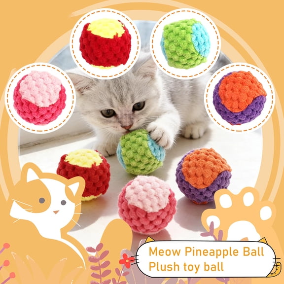 Interactive Cat for Indoor Cats, Colorful Plush Crinkle Balls with Catnip, Kittens for Boredom and Exercise, Cat Enrichment Pet Supplies (Random Colors 1Pcs) A