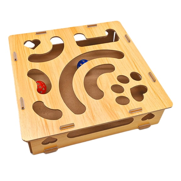 Interactive Cat Nail File Scratcher Enrichment Puzzle Toy for Indoor Feline Entertainment and