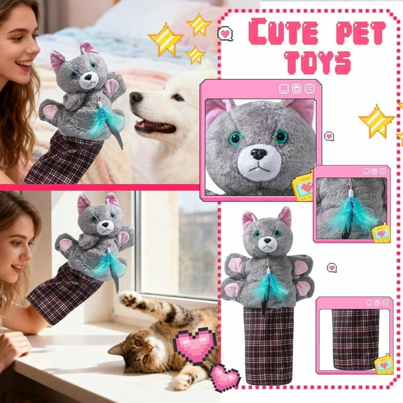 Interactive Cat Play and Training Teaser Wand for Indoor Exercise and Entertainment Pet Toy for Cats