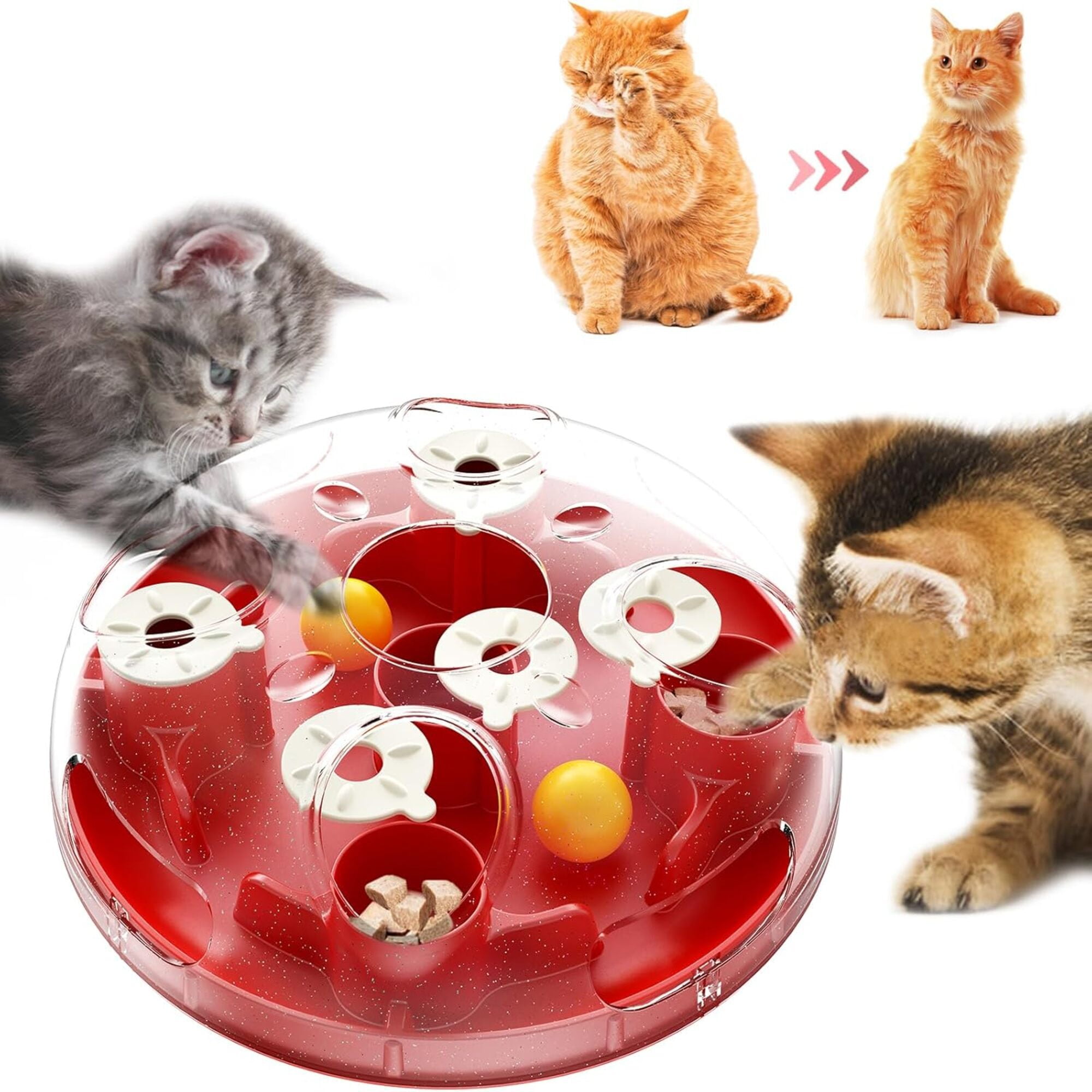 Interactive Cat Puzzle Feeder Treasure Hunt Food Dispenser Toy