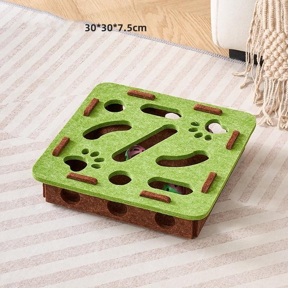 Interactive Cat Puzzle Plaything Puzzle Felt Box For Indoor Cats Kitten Mental Training Tools Hide And Seek Cat Agility Toys