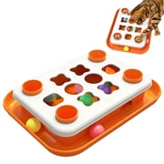 Interactive Cat Puzzle Toy Level 2 - Mental Stimulation Food Dispenser & Slow Feeder for Indoor Cats, Funny Kitten Treats Feeder Game with Track Balls