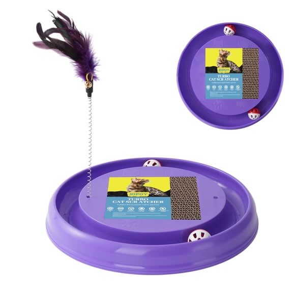 Interactive Cat Ball Track Toy Cat Scratcher, Purple