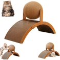thumbnail image 1 of Interactive Cat Scratching Post with Arch Bridge and 360° Rotating Sisal Ball, Cat Scratcher Board on Stand for Indoor Use, Protects Furniture and Rugs., 1 of 7