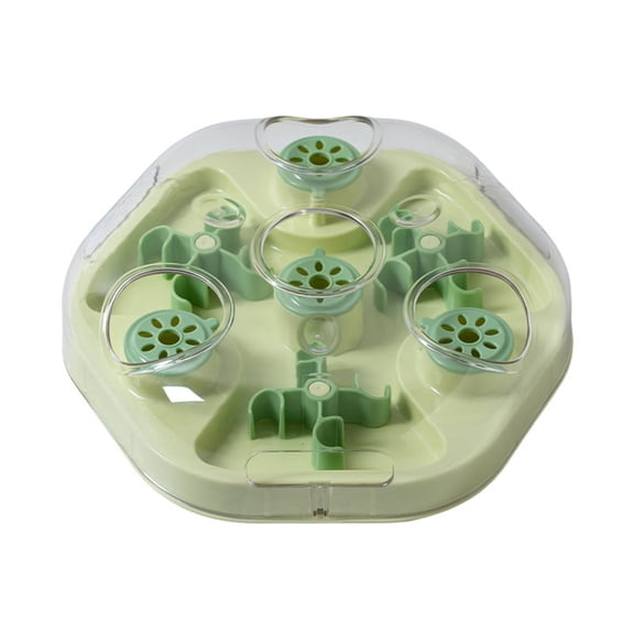 Interactive Cat Slow Feeder Puzzle Toy - Mint Green - Visible Food Dispensing Bowl for Mental Stimulation, Slow Eating & Enrichment (Style as Pictured)