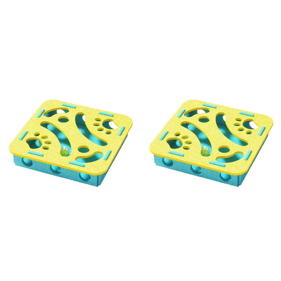 Interactive Cat Snuffle Mat Toy Felt Foraging Puzzle, 2 Pack, Mental Enrichment Treat Dispenser for Boredom Relief Christmas Gift for Indoor Kittens, 11.8 x 11.8 x 3 Inch