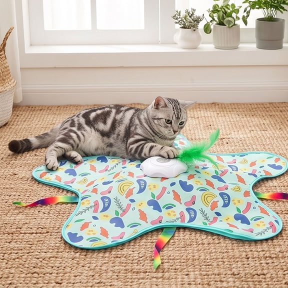 Interactive Cat Teaser Toy, Interactive Hide and Seek Cat Disk Toy, Hide and Seek Cat Disk for Indoor Cats Boredom Relief, Anti-Anxiety Independent Play, Scratch-Resistant Eco-Friendly
