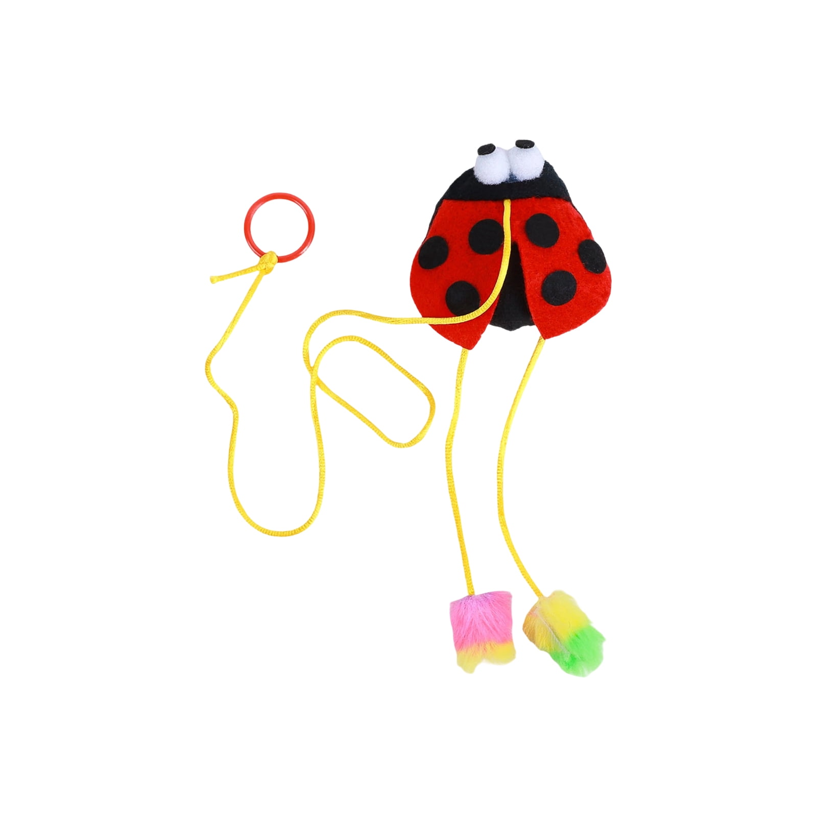 Interactive Cat Teaser Toy, Pull String Plush Insect and Rodent Shapes ...