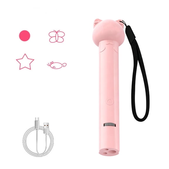 Interactive Cat Teaser Wand with Laser Pointer for Play High Energy Cat Entertainment Gadget for Indoor Stimulating Exercise and Pounce Training Orange
