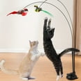 thumbnail image 1 of Interactive Cat Teaser Wand Set With Realistic Birds, Handfree Long Pole & Double Rod, 2 Bird - Shaped Feather Toys For Cats, Powerful Suction Cup Base, Flexible Metal Wires,, 1 of 5