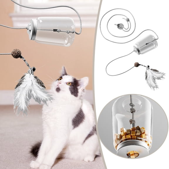 Interactive Cat Teaser Wand Toy With Feathers For Indoor Play And Exercise