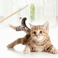 thumbnail image 1 of Interactive Cat Teaser Wand Toy for Indoor Cats - Natural Wood Handle with Elastic Rope, Linen & Bell - Interactive Play & Exercise, 1 of 6