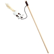 Pet Toys Cat Teaser Wand Feather Interactive Wand with Feathers on Wooden Stick Stimulates Natural Instincts for Indoor Play and Interactive