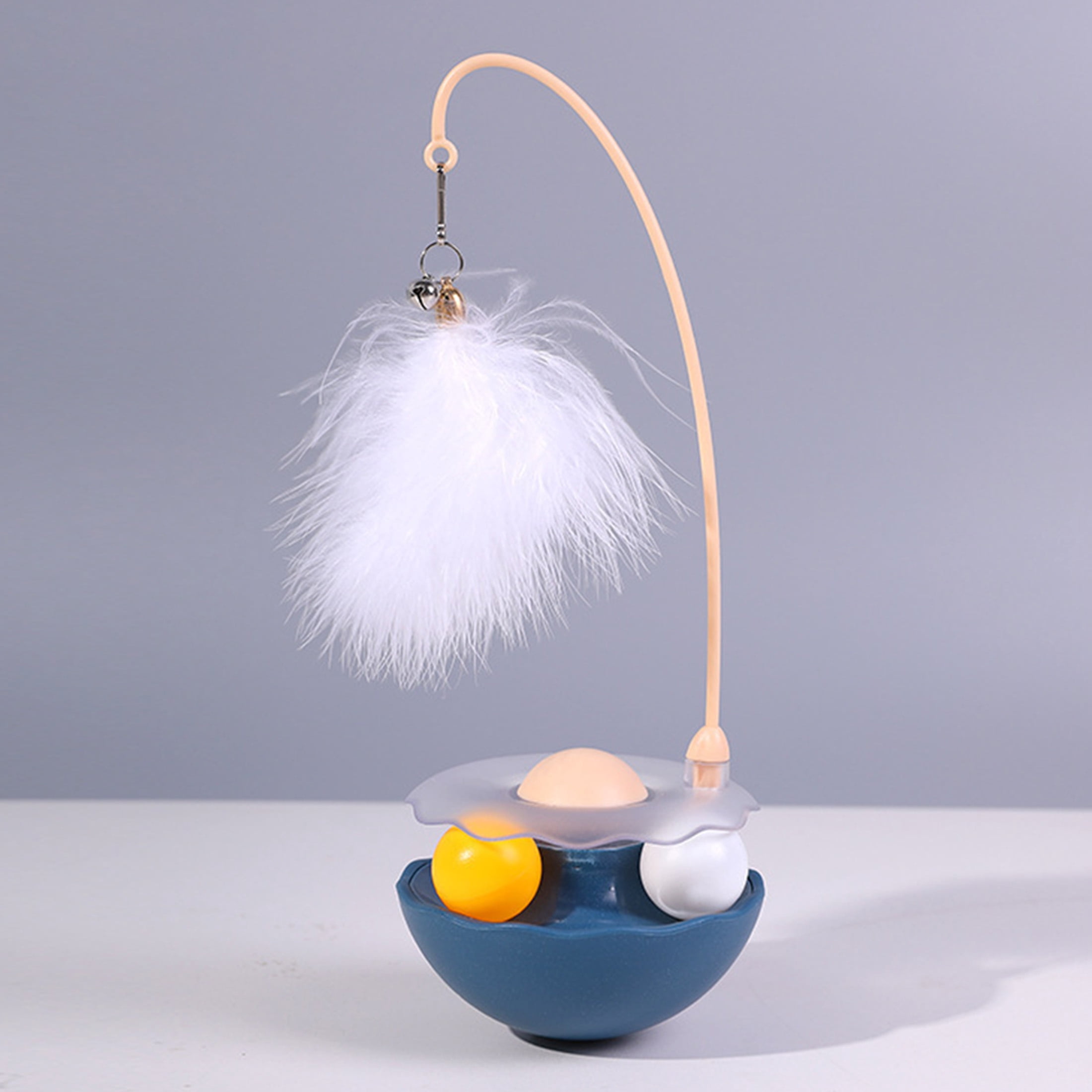 Interactive Cat Toy, 3-in-1 Teaser with Rolling Ball Track, Catnip Dancer for Indoor Cats