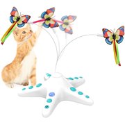 Interactive Cat Toy, 360 Degree Rotating Automatic Toys for Indoor Cats, Electronic Butterfly Cat Toy with Sensor Switch,Blue