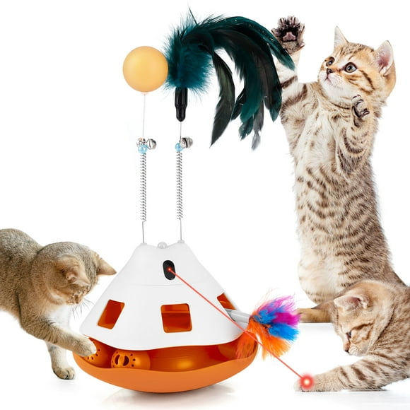 Interactive Cat Toy, Automatic Cat Toys for Indoor Cats, 3-in-1 Electric Cat Toy Kitten Toy Cat Exercise Toys