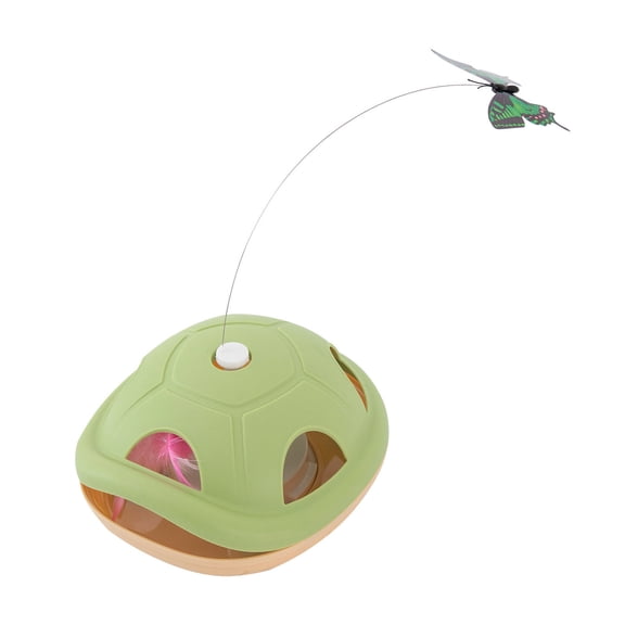 Interactive Cat Toy Automatic Rotating Fluttering Butterfly with Feather Teaser for Indoor Cats Exercise Training Stimulates Curiosity and Encourages Hunting Skills