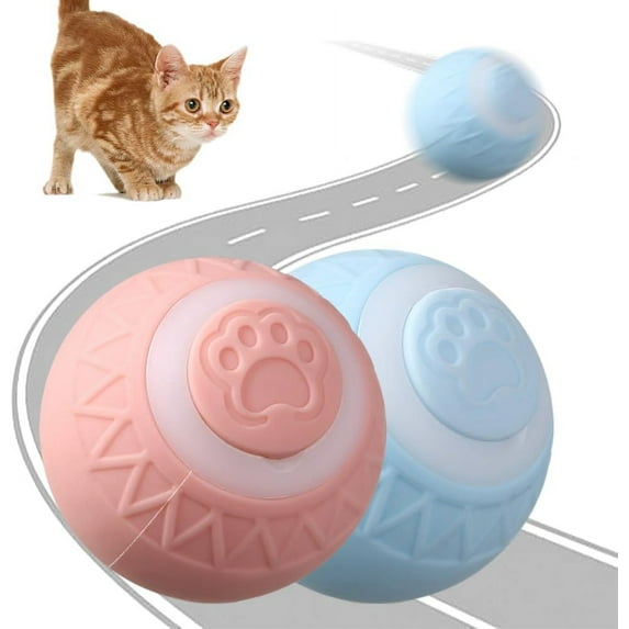 Interactive Cat Toy Ball, 2025 Upgraded Cat Toys for Bored Indoor Adult Cats, Automatic Moving Interactive Dog Toy, Self Rolling Peppy Pet Ball for Cats Kittens Toys (2 Pcs-A)