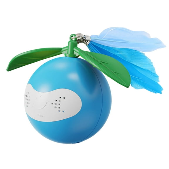 Interactive Cat Toy Ball Laser Feather Automatic Motion Light Modes ABS Material USB Charging Blue Yellow for Cats Indoor Play