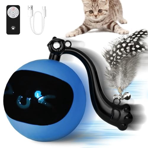 Remote Control Cat Machine Interactive Cat Toy Ball with Remote Control,Automatic Moving & Rolling ...
