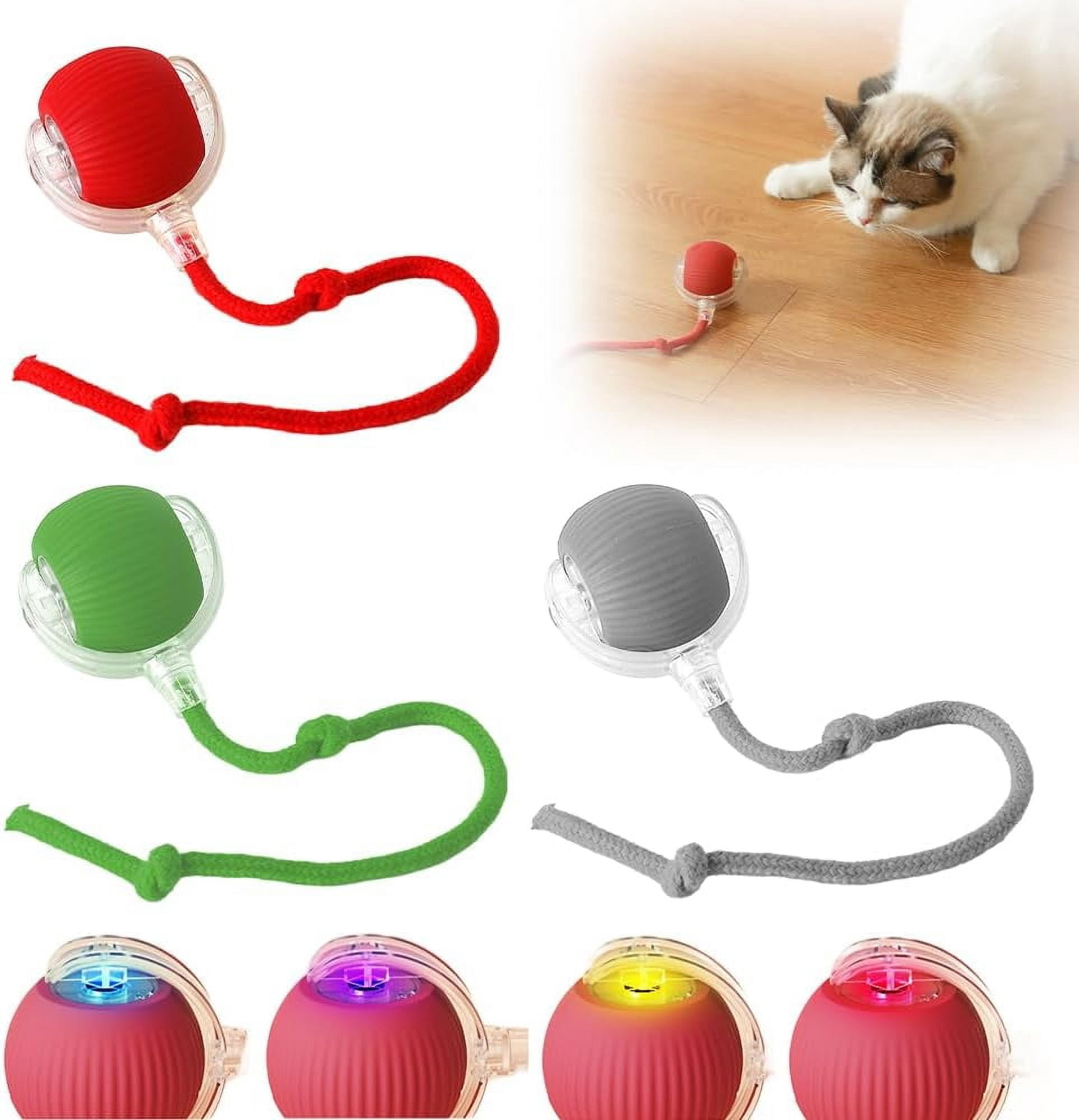 Interactive Cat Toy Balls, 2024 Upgraded Cat Toys for Bored Indoor Adult Cats, Smart Self Rolling Interactive Cat Dog Ball, Automatic Moving Peppy Pet Ball for Cats Kitten (3 Pcs)