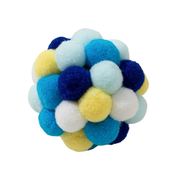 Interactive Cat Toy Bouncy Pom Poms Woolen Yarn Rattle for Indoor Outdoor and Exercise