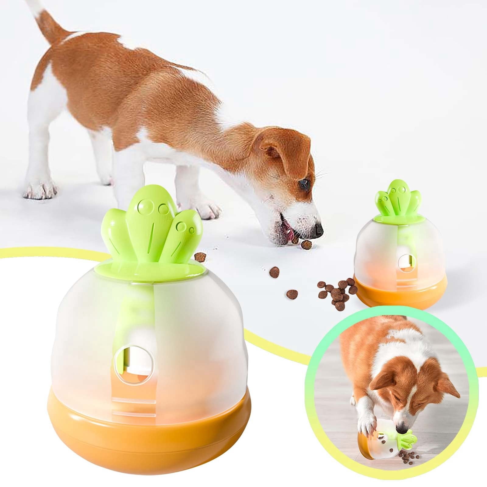 Interactive Pet Toy Carrot Tumbler Dispenser for Indoor Outdoor Cats Dogs – Chew Toy and Dispenser for Enrichment