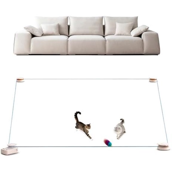 Interactive Cat Toy for Indoor Cats – Automatic Moving & Enrichment Toy for Indoor Cats/Kitten, Auto/Manual Control Cat Treadmill for Exercise & Mental Stimulation, Stimulating Chase Toys (H1K3)