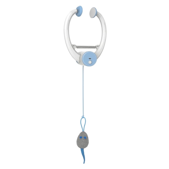 Interactive Cat Toy for Indoor Cats Smart USB Rechargeable Door Hanging Automatic Retractable Feather String Teaser Electronic Self Play Kittens Toy 1Pcs Green