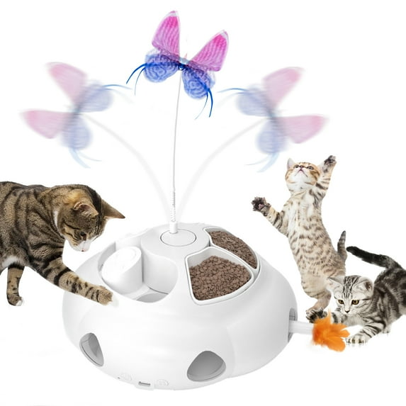 Interactive Cat Toy, Indoor kitten Toys, Cat Toys , 1200mAh White Blue, Cat Toys for Indoor Cats