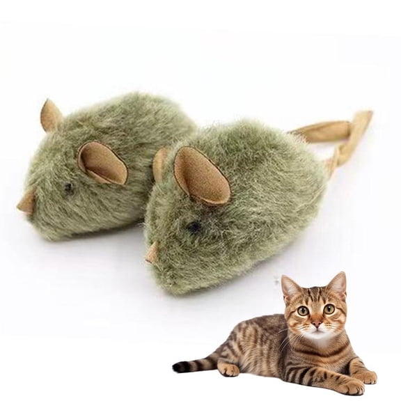 Interactive Cat Toy Mouse, Automatic Squeaky Moving Cat Toys Mice Electronic with Furry Tail, Interactive Cats Toys for Kitten Indoor/Outdoor Exercise
