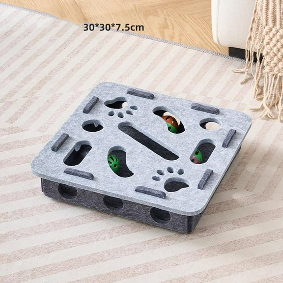 Interactive Cat Toy Puzzle Felt Box Treat Maze Play For Toy Box Agility Toys