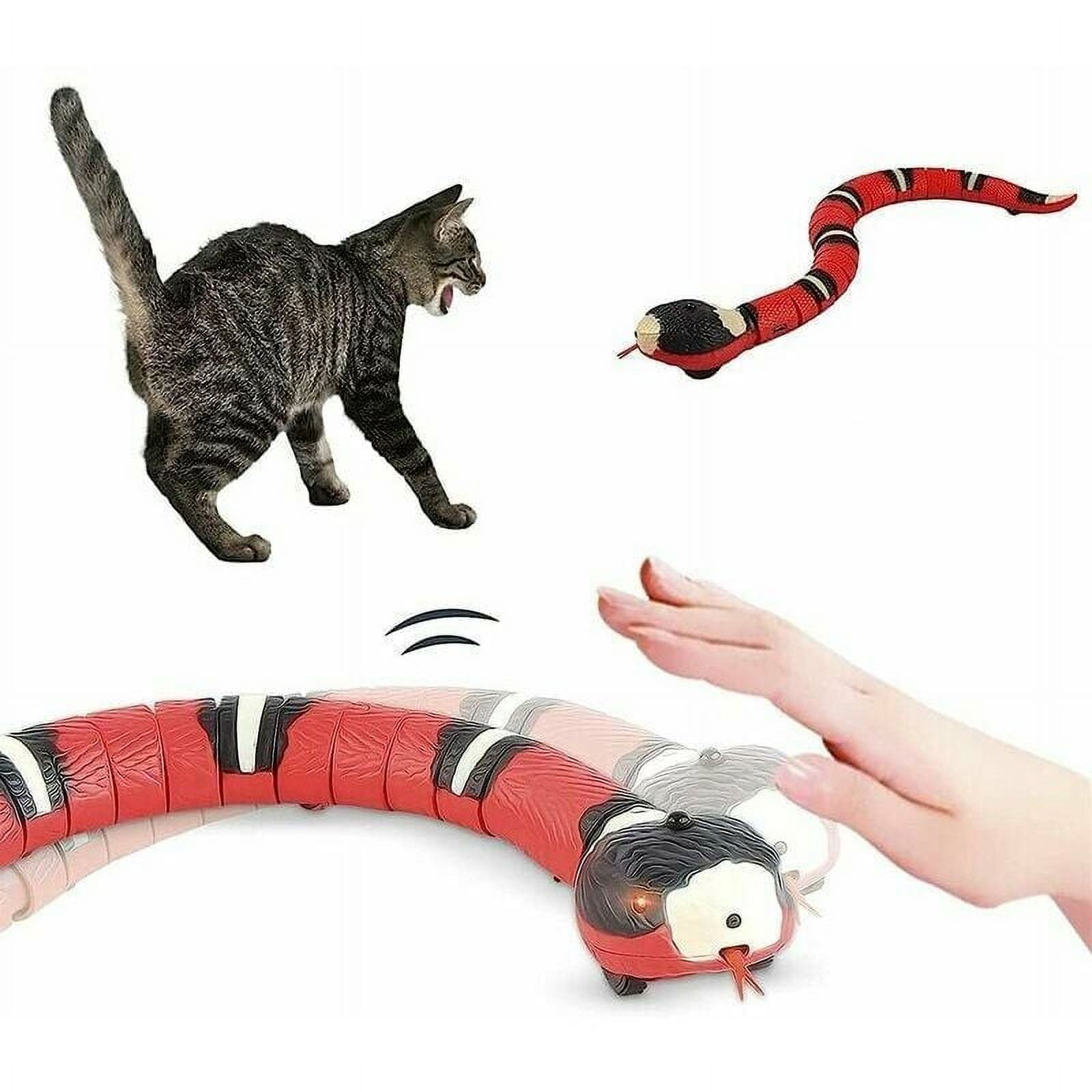 Interactive Cat Toy Rechargeable Cat Toy Smart Sensing Cat Toys Electronic Automatic Automatic Electronic Snake Cat Game USB Toys Pet Kitten